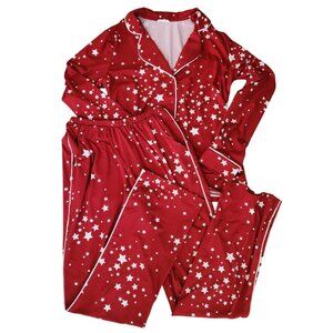 Mason Grey Pajamas Shirt Bottoms Pants 2 Piece Winter Cloud Jersey Red Stars XS